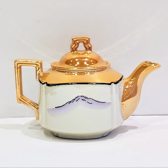 Small tea set 1960's Royal Nippon porcelain vintage Japanese orange luster - Picture 11 of 16